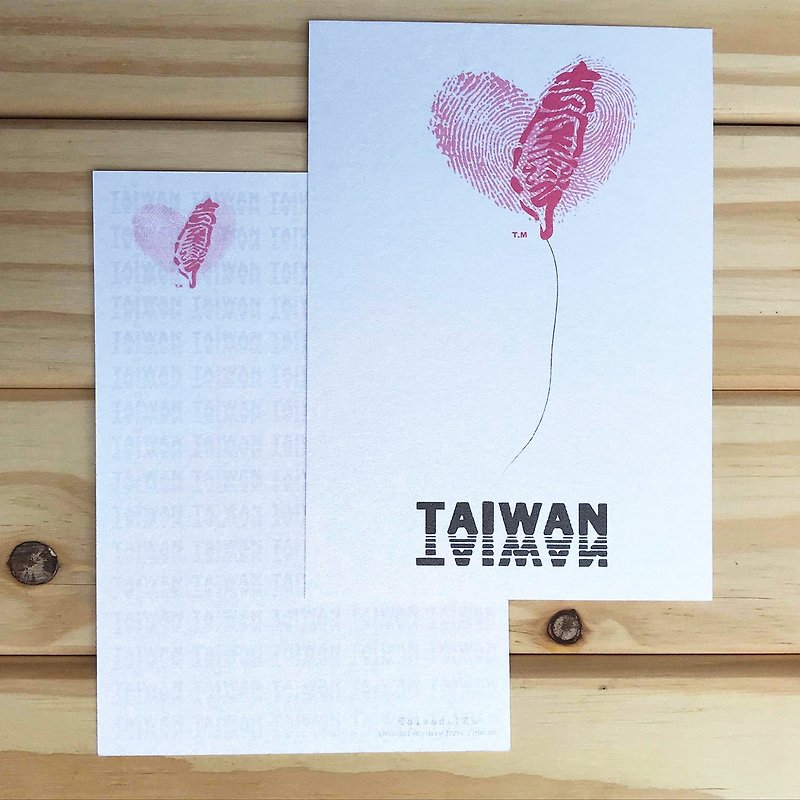 iTaiwan postcard/fingerprint heart - Cards & Postcards - Paper Pink
