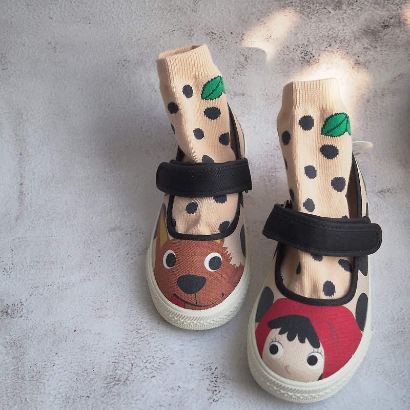 [Seasonal Sale] Pearl Milk Tea Doll Shoes Children&#39;s Shoes Little Red Riding Hood and the Big Wild Wolf