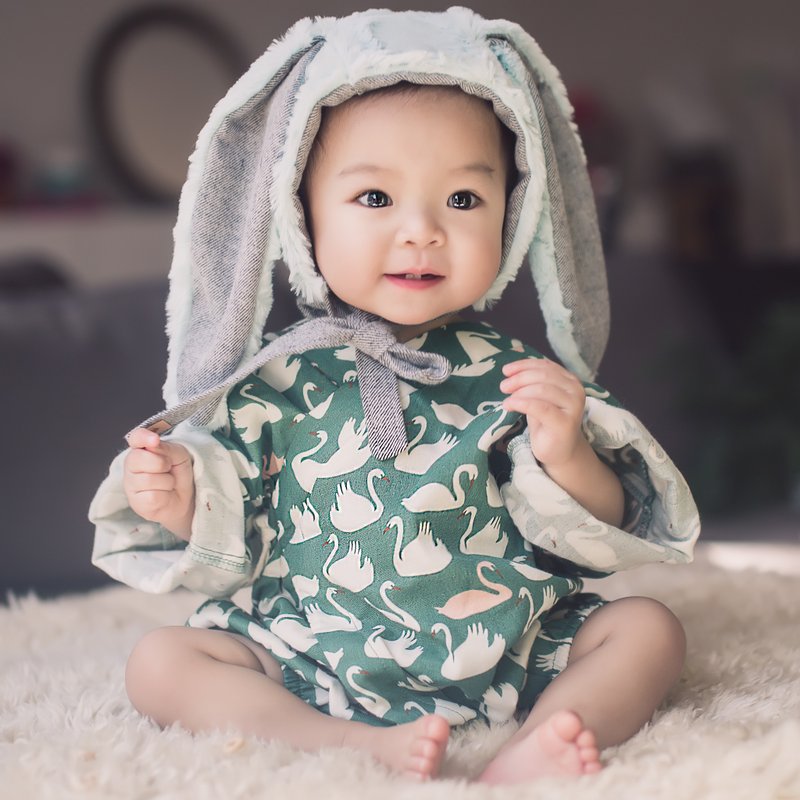 Organic Cotton Japanese Kimono Baby Romper Toshiro Size S (3-6 months) - 其他 - 棉．麻 綠色