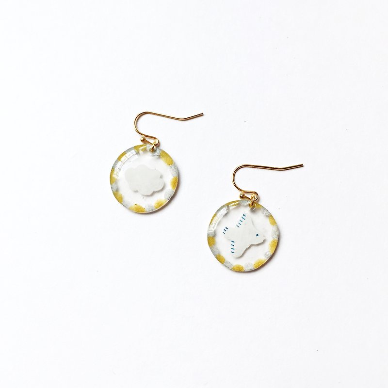 Sky view clip-on/pin earrings - Earrings & Clip-ons - Plastic Transparent