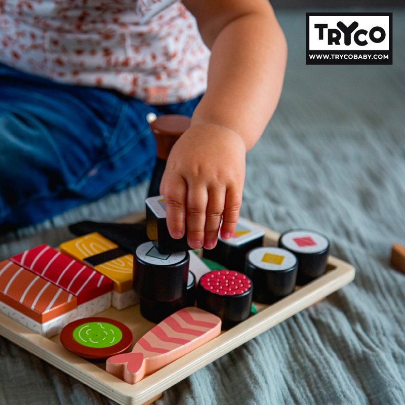 【Tryco】Wooden Japanese sushi set - ของเล่นเด็ก - ไม้ หลากหลายสี