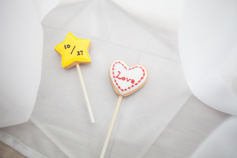 Good star love icing lollipop - Handmade Cookies - Fresh Ingredients 
