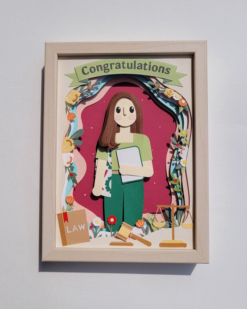 Layered custom papercut frame: congratulations theme. - 相框/畫框 - 紙 