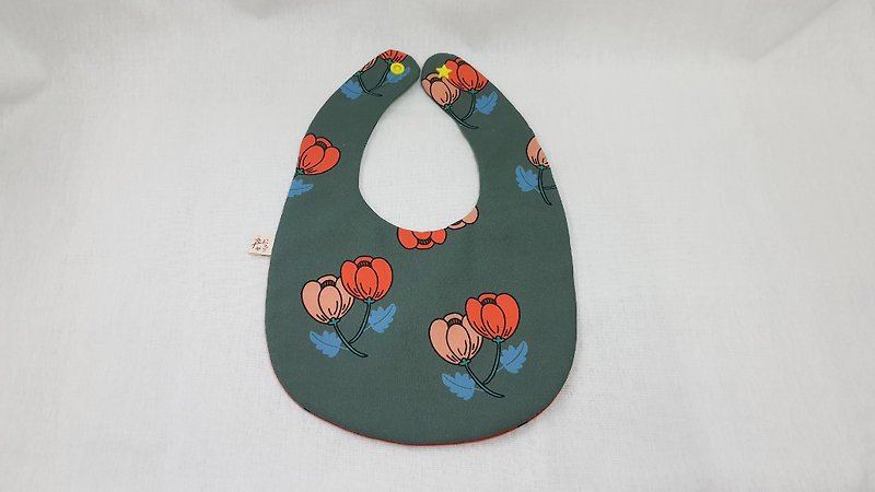 Classical Little Flower Rice Ball Pocket/Baby Bib/Saliva Towel - ผ้ากันเปื้อน - ผ้าฝ้าย/ผ้าลินิน หลากหลายสี