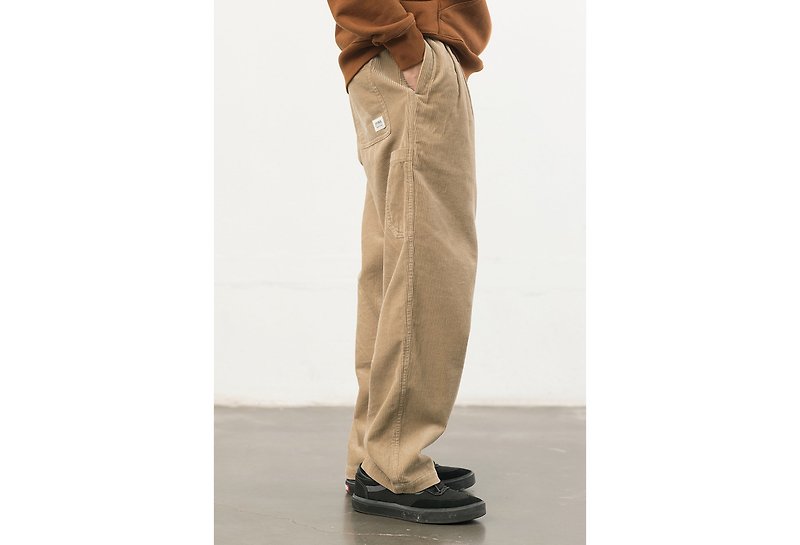 chichaqu | Corduroy Tapered Trousers - Adjustable - กางเกงขายาว - ผ้าฝ้าย/ผ้าลินิน 