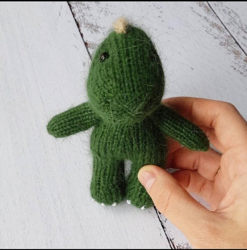 Dinosaur Knitting pattern. Animal tutorial. Amigurumi toy pattern. Dragon - 編織/刺繡/羊毛氈/縫紉 - 其他材質 