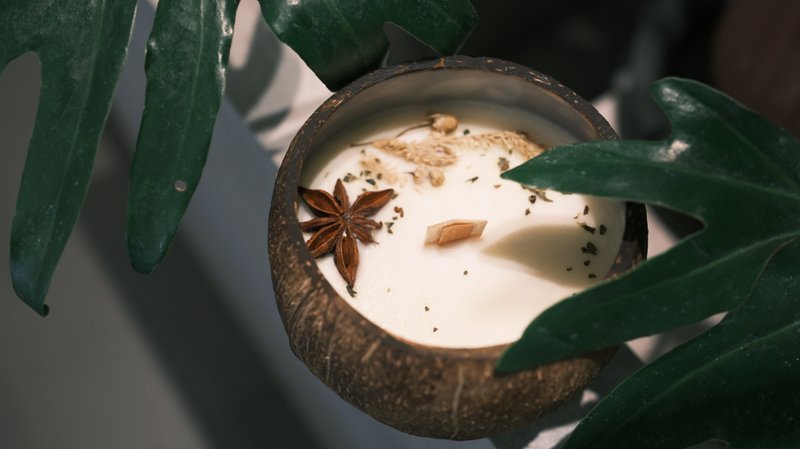 【宜蘭首選療癒體驗】椰殼草本能量精油蠟燭工坊 - 蠟燭/香氛/調香 - 蠟 