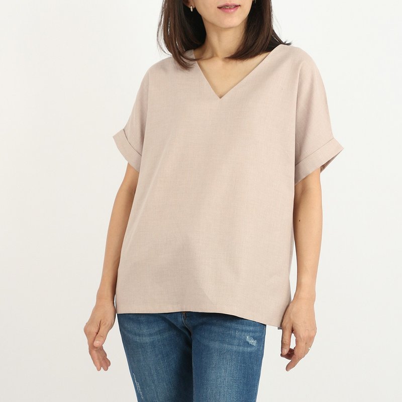 Over Sized Cotton Blouse / Purple - 女上衣/長袖上衣 - 棉．麻 紫色