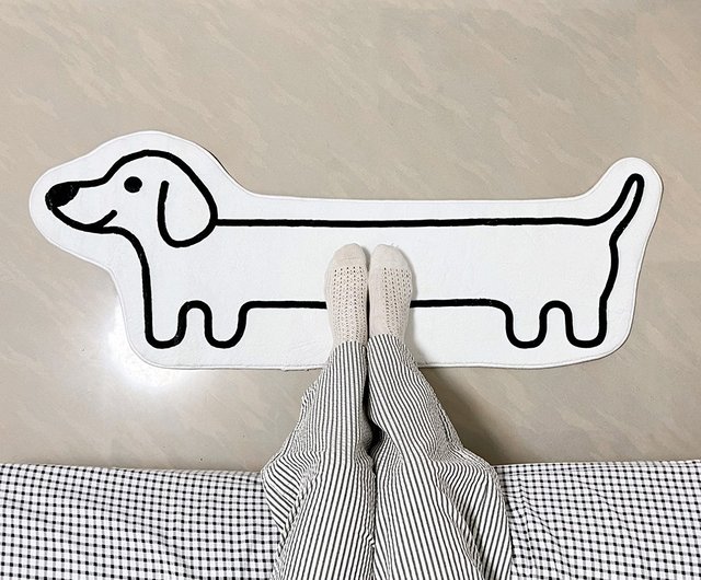 とてもかわいいダックスフント犬のベッドサイドマットぬいぐるみ犬用