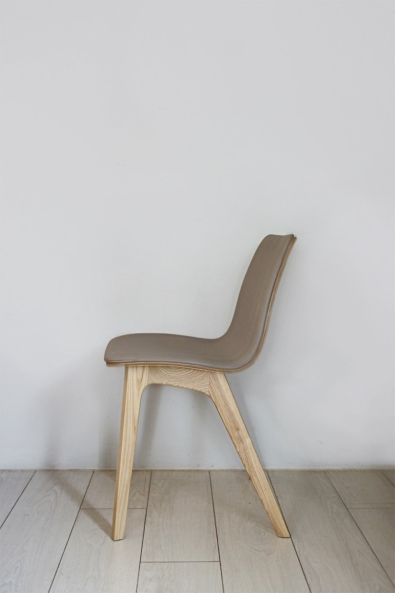 9036 Rubberwood Nordic Wabi-Sabi Dining Chair - Chairs & Sofas - Wood Gray