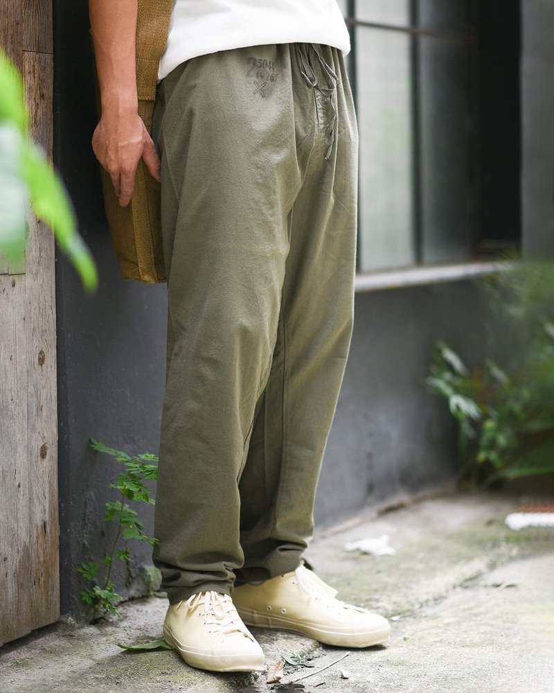 Deadstock 70s Vintage Czechoslovakia Military Pants - Men's Pants - Cotton & Hemp Green