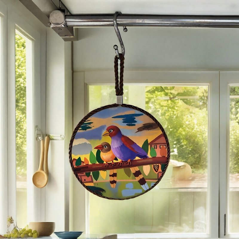 枝頭悄悄話 陶瓷隔熱墊 | 鍋墊 杯墊 耐高溫 防滑 童趣時尚精美 - 杯墊 - 瓷 