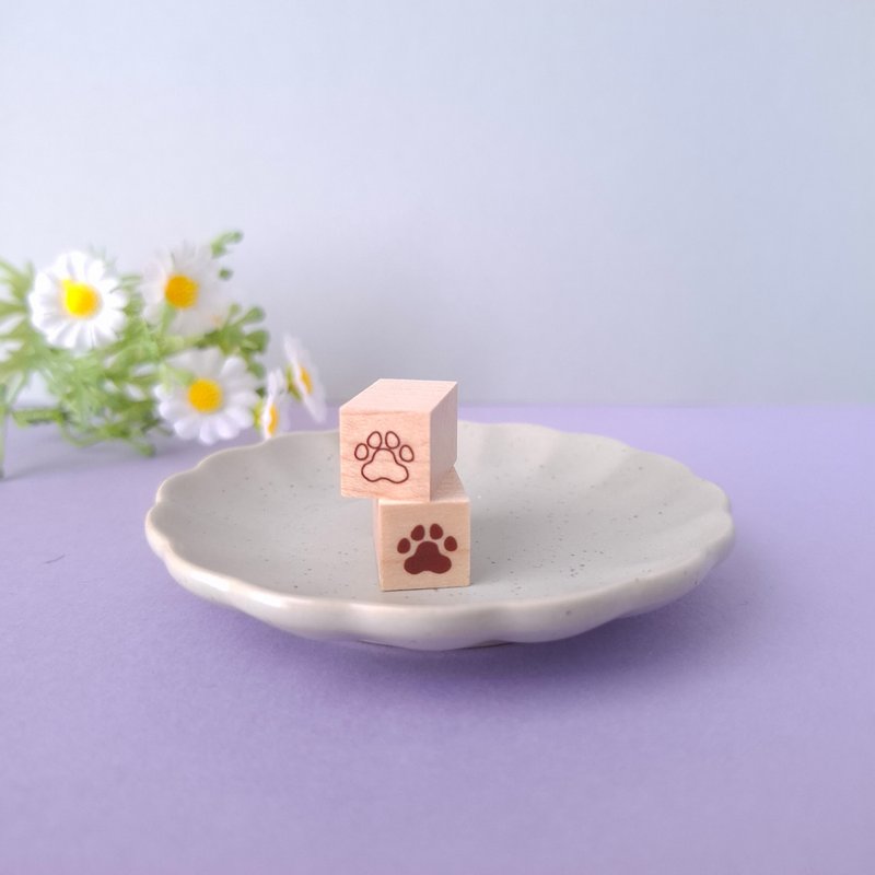 小さな肉球ラバースタンプセット　はんこ　ゴム印 - 印章/印台 - 橡膠 透明