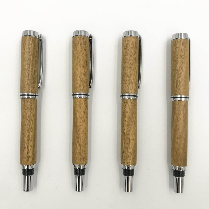 Pen - Green Sandalwood/Glossy Silver/Discolored Wood/Sweet Fragrance - Fountain Pens - Wood 