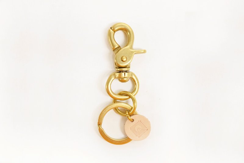 Brass key holder, lever snap hook, key ring, key case, made in Japan, JAK040 - Keychains - Other Metals Gold