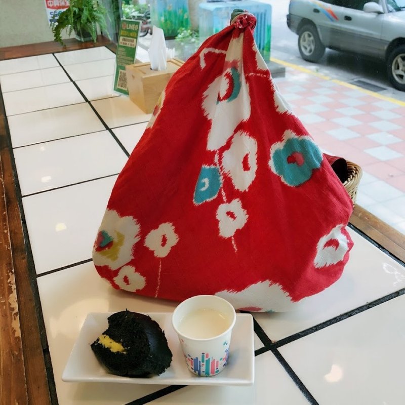 京都風呂敷包巾-摩登女郎 二巾-梅 - 手帕 - 棉．麻 紅色