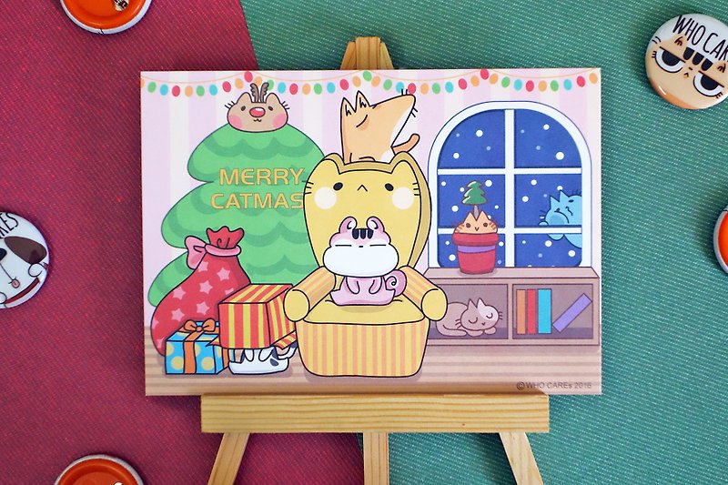 Warm Christmas Postcard_Merry CATmas (Type B) - Cards & Postcards - Paper 
