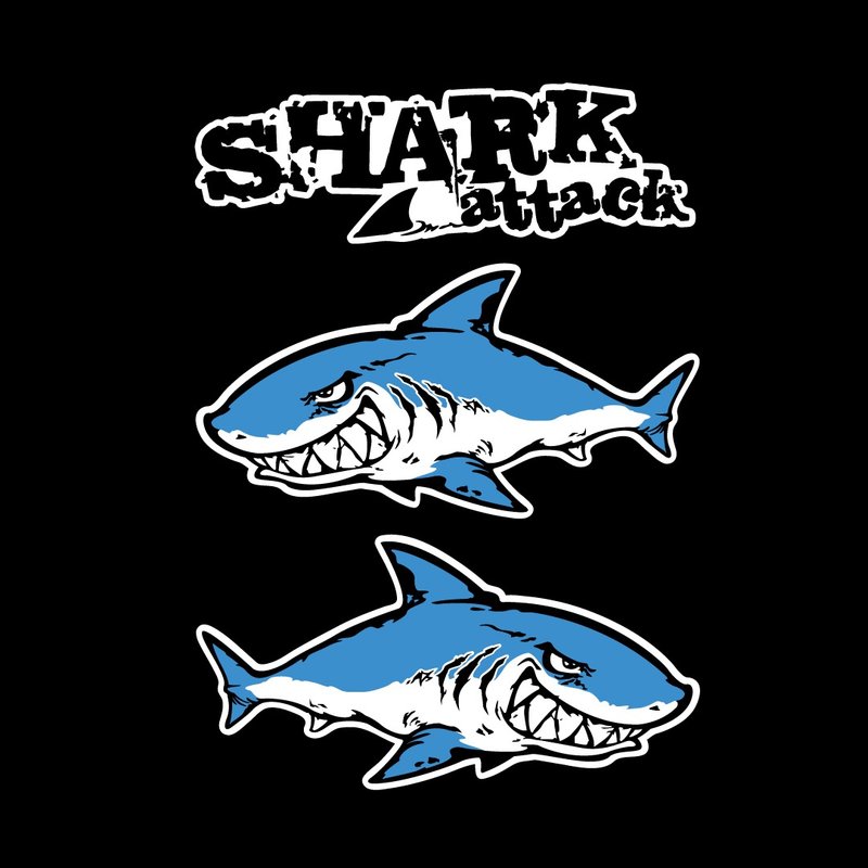 鯊魚 SHARK 反光貼紙 防水車貼 鯊魚車貼 遮傷貼紙 機車貼紙 - 貼紙 - 防水材質 