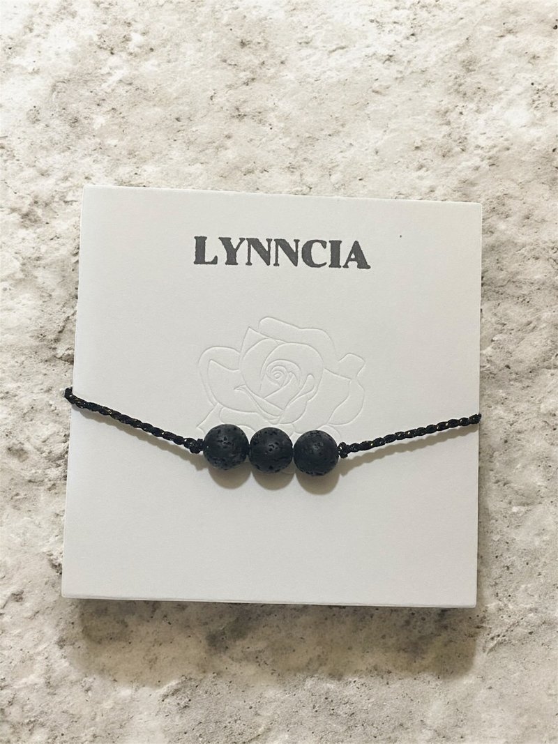 火山石手繩 - 手鍊/手環 - 其他人造纖維 黑色