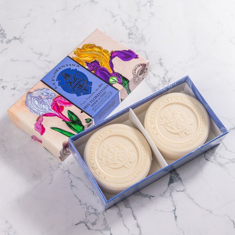 [Handmade Soap Gift Box] Italian Handmade Fragrance Soap 115g 2-piece Gift Box Set-Florence Iris - Soap - Other Materials Purple