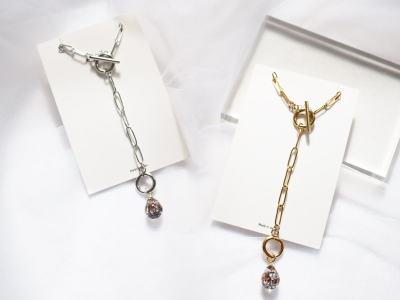 Swarovskiドロップネックレス　SDN-01 - 項鍊 - 樹脂 金色