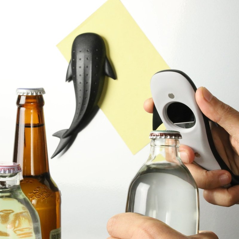 QUALY Whale Shark Bottle Opener - Bottle & Can Openers - Eco-Friendly Materials Black