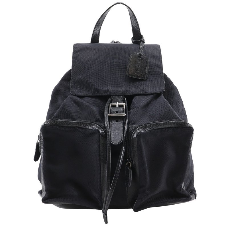 【日本直送】グッチ GUCCI リュック・デイパック 019.2058.0173.5 ナイロンキャンバス×レザー 黒 レディース【中古】 - 後背包/背包/書包 - 尼龍 黑色