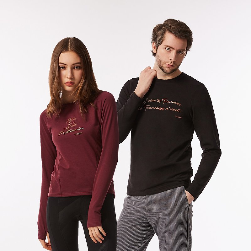 Exclusive-French Slogan Long Sleeve (Couple Group) - Men's T-Shirts & Tops - Other Materials 
