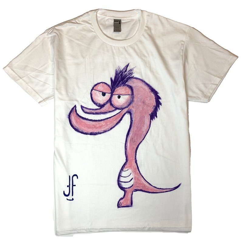 Pure hand-painted | Unisex short-sleeved T-shirt | Hairy crocodile - Men's T-Shirts & Tops - Cotton & Hemp Multicolor