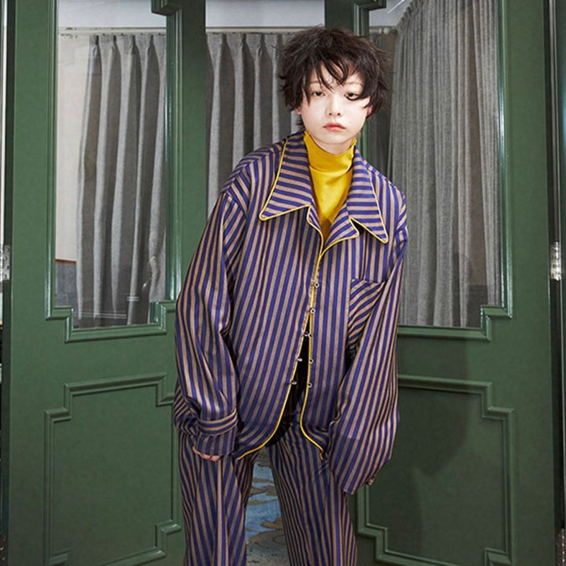 High-end metallic striped pajamas - Loungewear & Sleepwear - Other Materials Multicolor