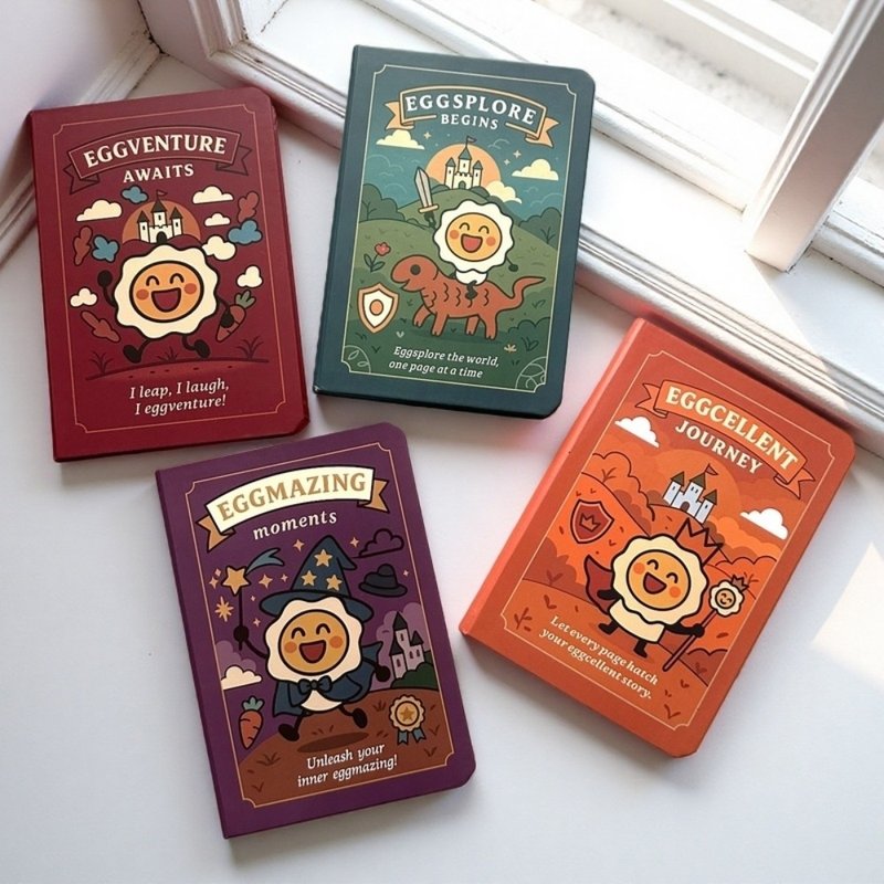 Egg Imp Series Notebook | Original IP Illustrated Journal, Portable Memo B6 (4 Styles Available) - Notebooks & Journals - Paper 