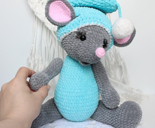 デジタル】ねずみのかぎ針編みのぬいぐるみのあみぐるみのぬいぐるみの