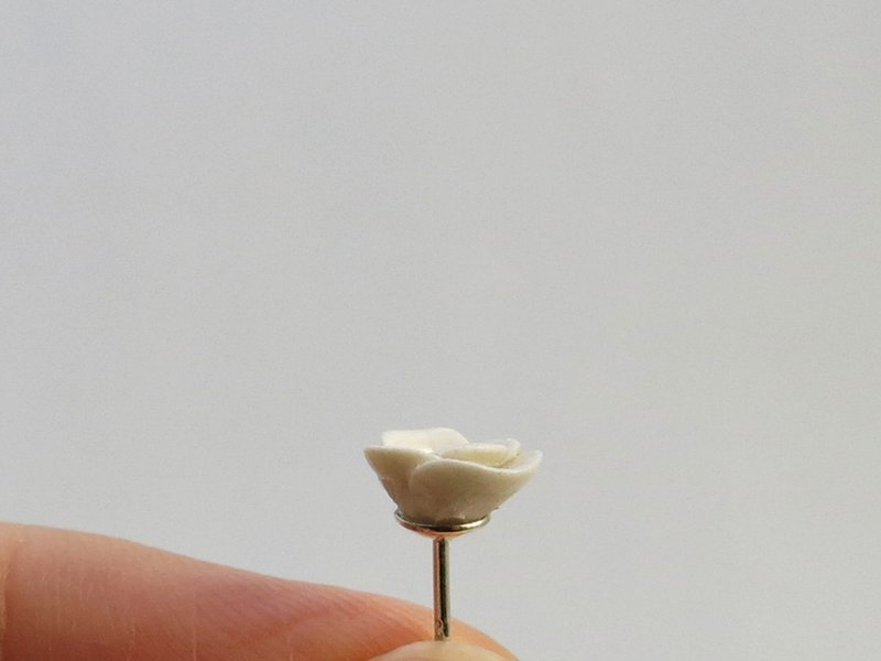Bonheur青花瓷純銀耳環/青花瓷飾品 - 耳環/耳夾/耳骨夾 - 瓷 白色