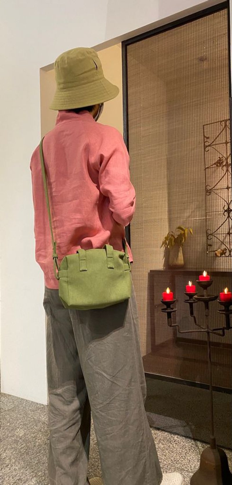 Shoulder handbag - Zishan bag small - กระเป๋าแมสเซนเจอร์ - ผ้าฝ้าย/ผ้าลินิน 