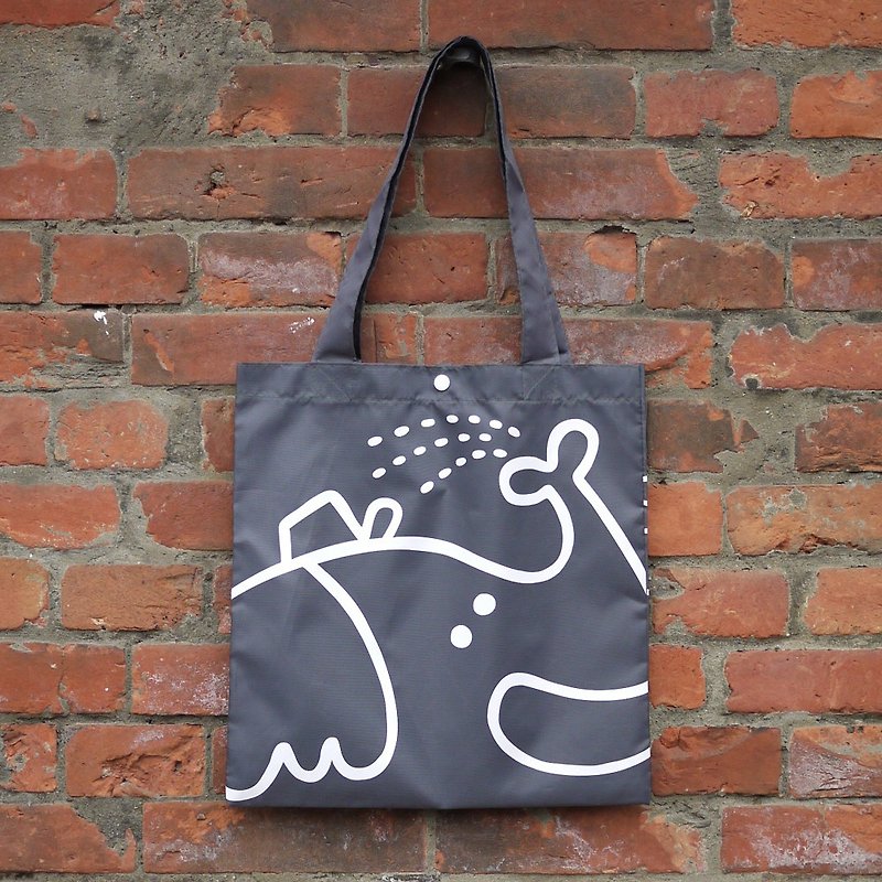 Good storage bag_grey lost elephant - กระเป๋าถือ - วัสดุกันนำ้ สีเทา
