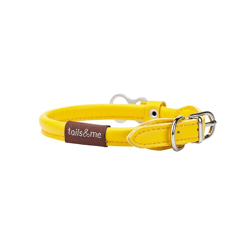 [tail and me] natural concept leather collar bright yellow XS - Collars & Leashes - Faux Leather Yellow