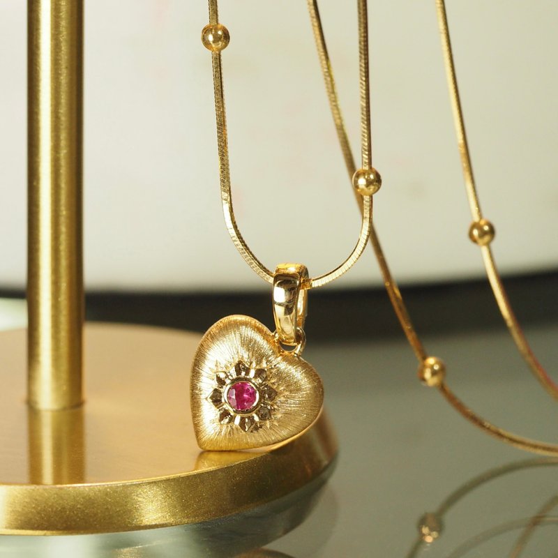 18K金紅寶石心型吊墜 18K Gold Ruby Heart Pendant (Removable c - 其他 - 貴金屬 