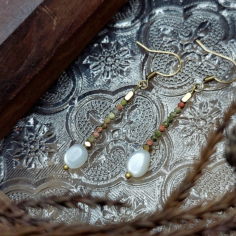 Healing Moonlight Earrings | White Moonstone | - Earrings & Clip-ons - Crystal 