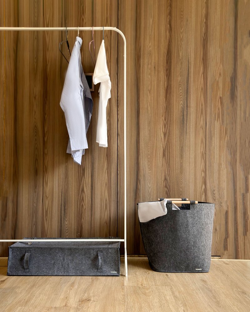 Roommate Wool Felt Multifunctional Storage Basket - กล่องเก็บของ - วัสดุอื่นๆ สีเทา