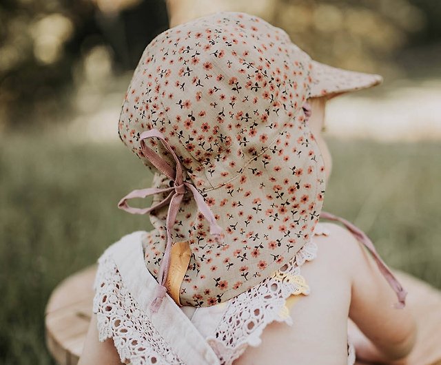 Child, Toddler, Infant Linen Sun Hats, Bonnets