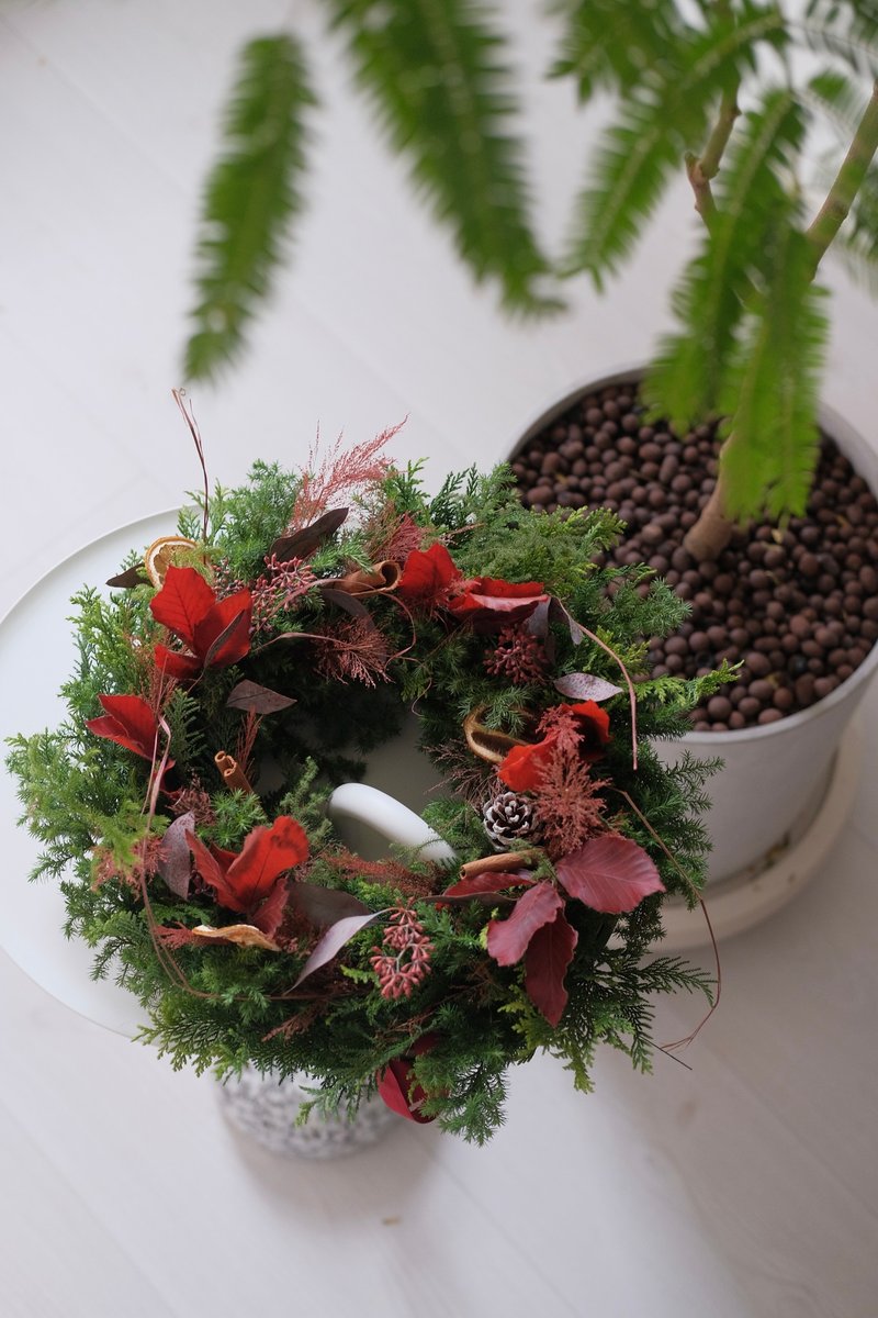 2024 Celebration Christmas Wreath Christmas Gift - Items for Display - Plants & Flowers Red