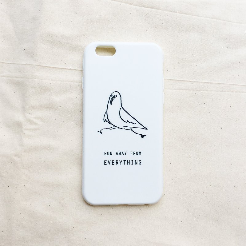 Run away from everything-iPhone case / white all-inclusive matte soft case - เคส/ซองมือถือ - ยาง ขาว