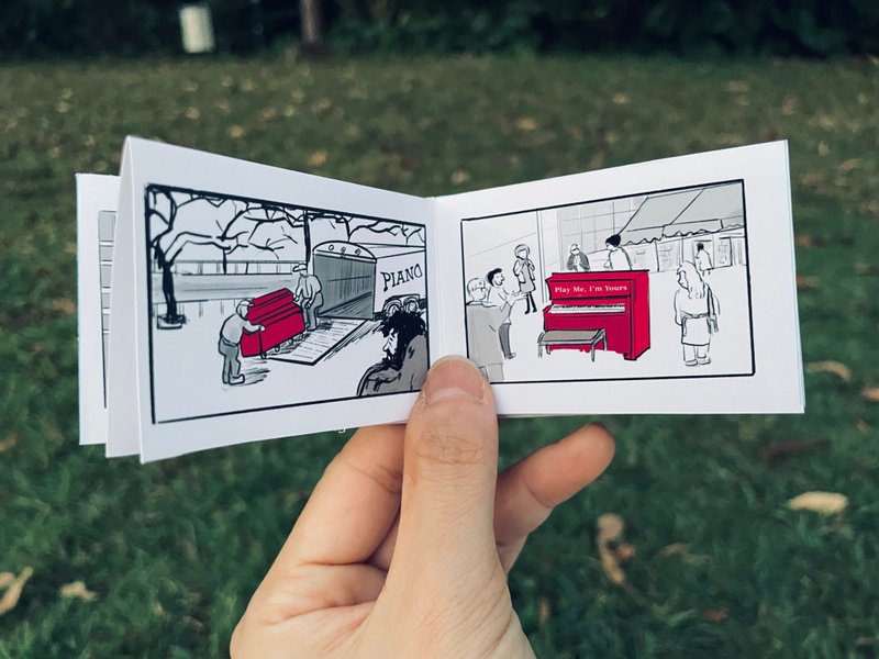 16頁迷你漫畫zine小志風琴藝術家書The Beginning - 刊物/書籍 - 紙 黑色