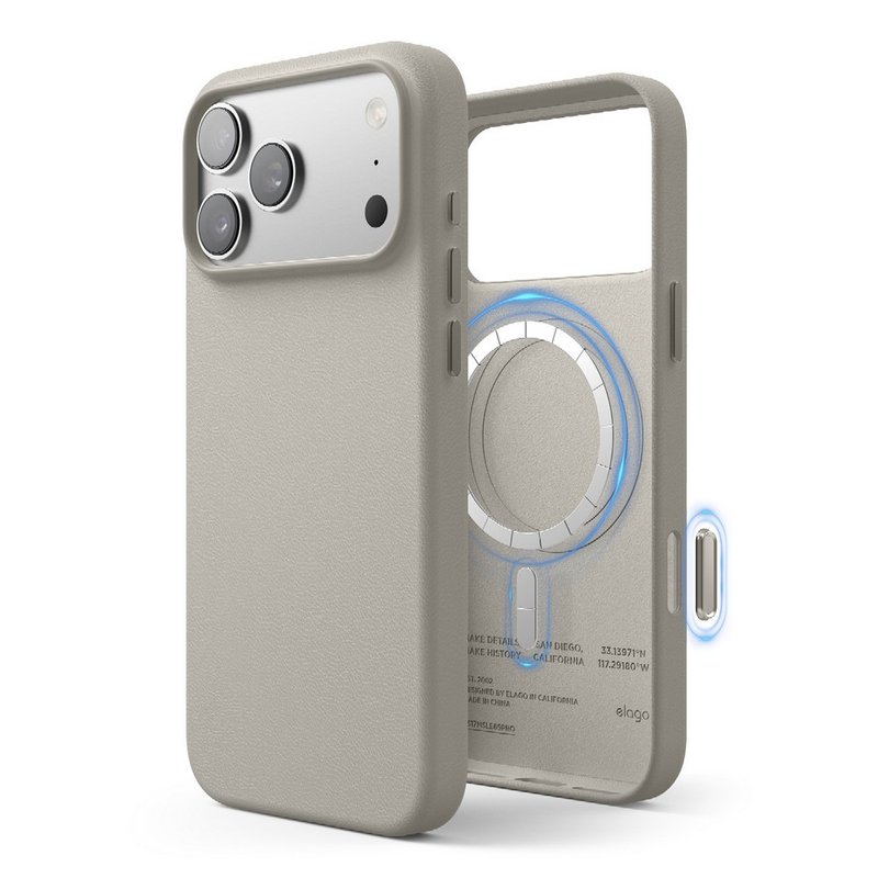 elago iPhone 17 Pro / Pro Max 磁吸植物皮革薄型手機殼 - 手機殼/手機套 - 其他材質 