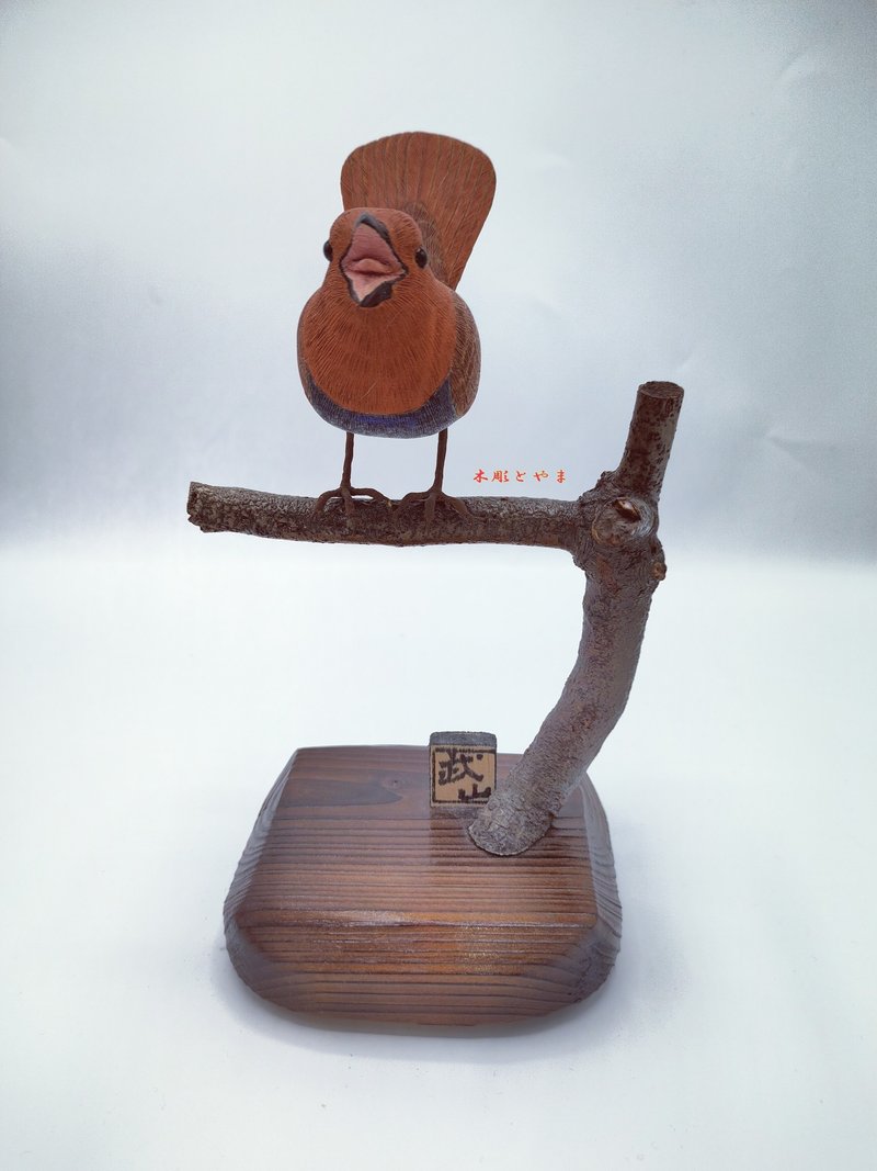 知更鳥【木雕鳥】 - 擺飾/家飾品 - 木頭 咖啡色