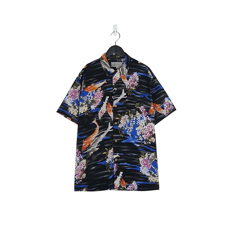 A‧PRANK :DOLLY :: Vintage VINTAGE Black Blue Squid and Handle Flower Shirt (T805035) - Men's Shirts - Cotton & Hemp Black