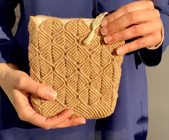 Macrame best sale makeup bag