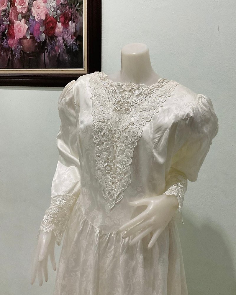 Vintage Print Dress By Jessica McClintock - 連身裙 - 其他材質 