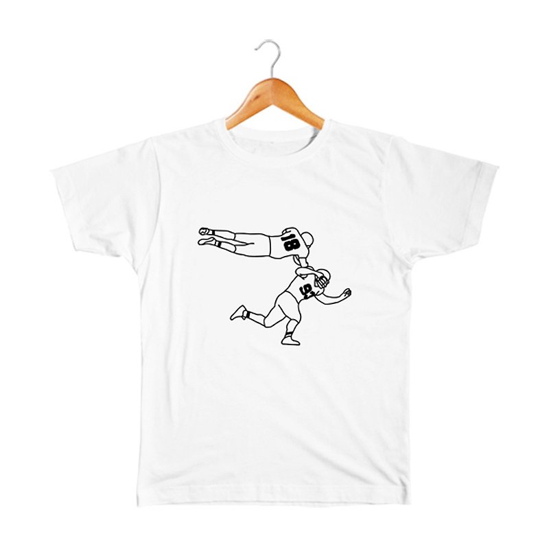 American football 兒童T恤 - 男/女童裝 - 棉．麻 白色