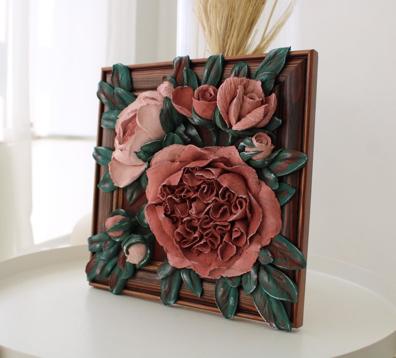 Flower painting, 3d flowers, texture wall decor, sculpture painting - Wall Décor - Other Materials 